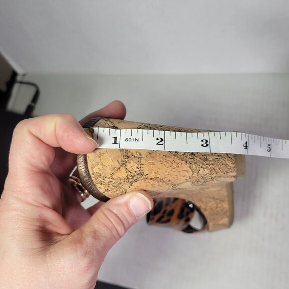 Brighton Leopard Print Cork Wedge Buckle Detail Sandals Women Size 9 - Picture 8 of 8